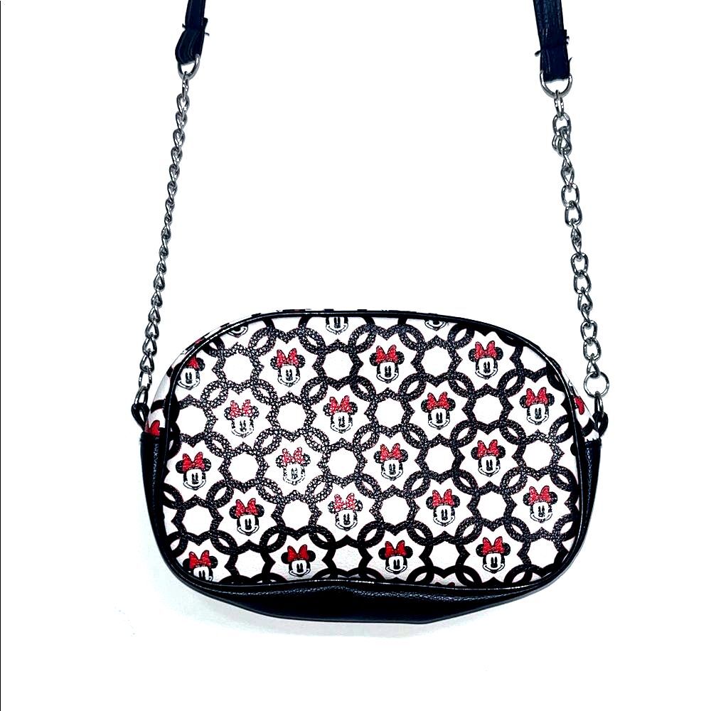 Disney Minnie Mouse Patterned Crossbody Bag, Adjustable Strap 9x5